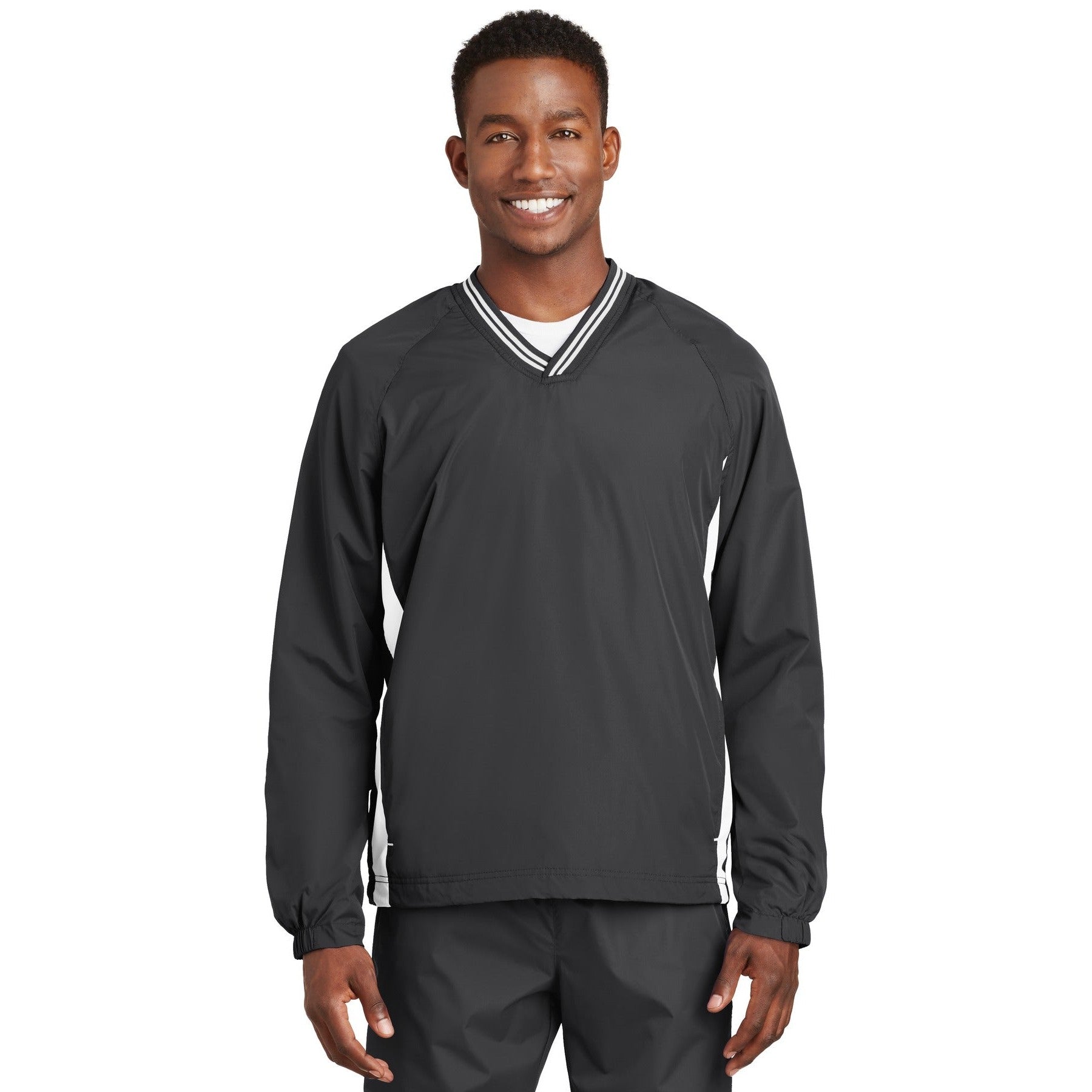 Sport-Tek-Sport-Tek® Tipped V-Neck Raglan Wind Shirt. JST62-MedTech-5